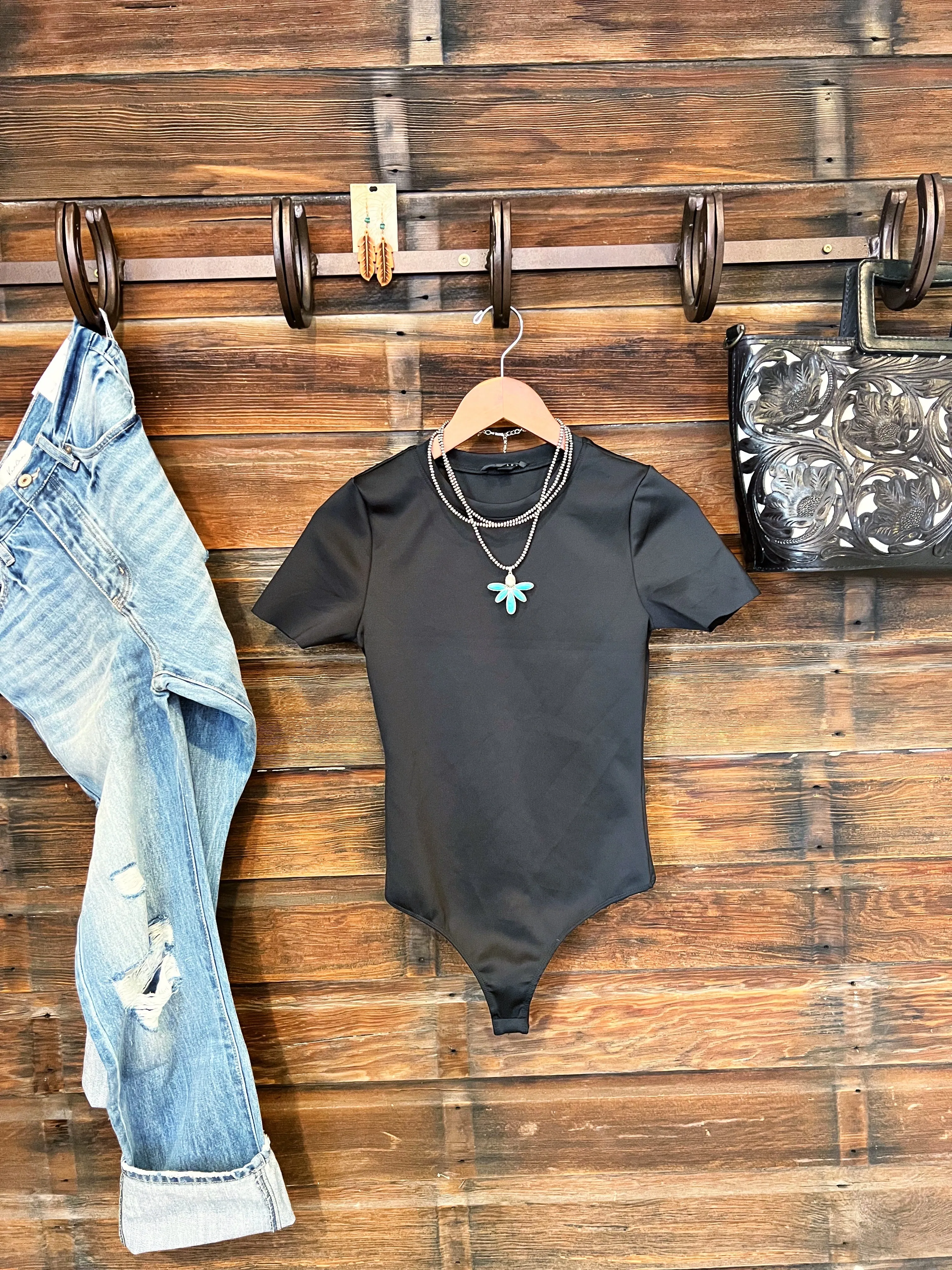 The Perfect Tee Bodysuit in Black