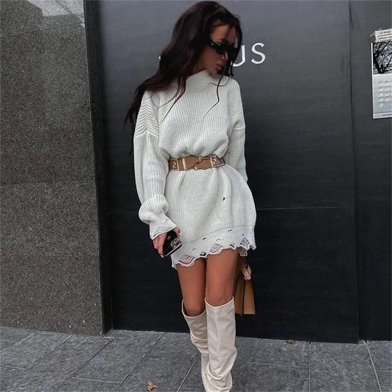 Trendy Oversized Elegant Knitted Sweater Dress