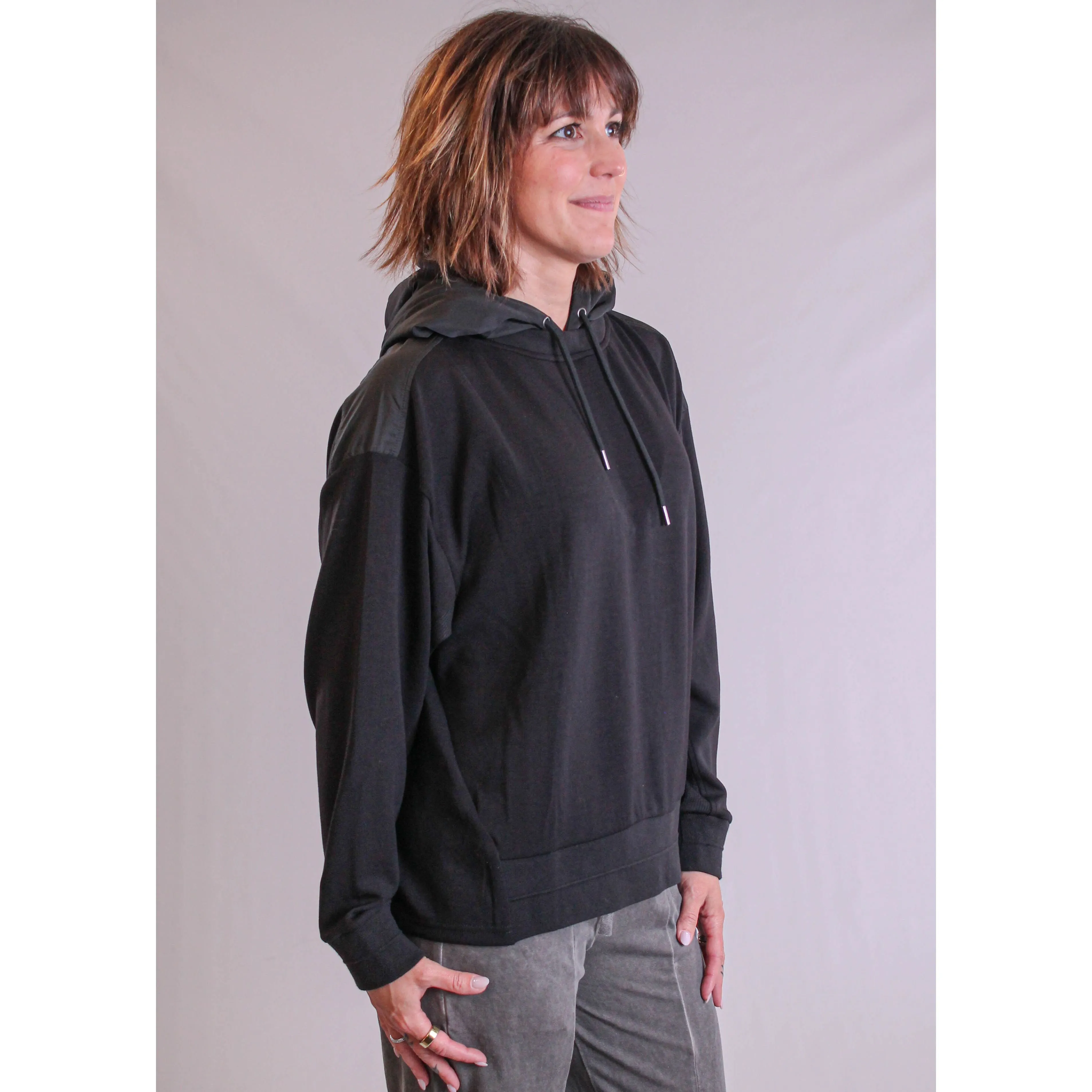 Tribal Sportswear Combo Fabric Top with Hood