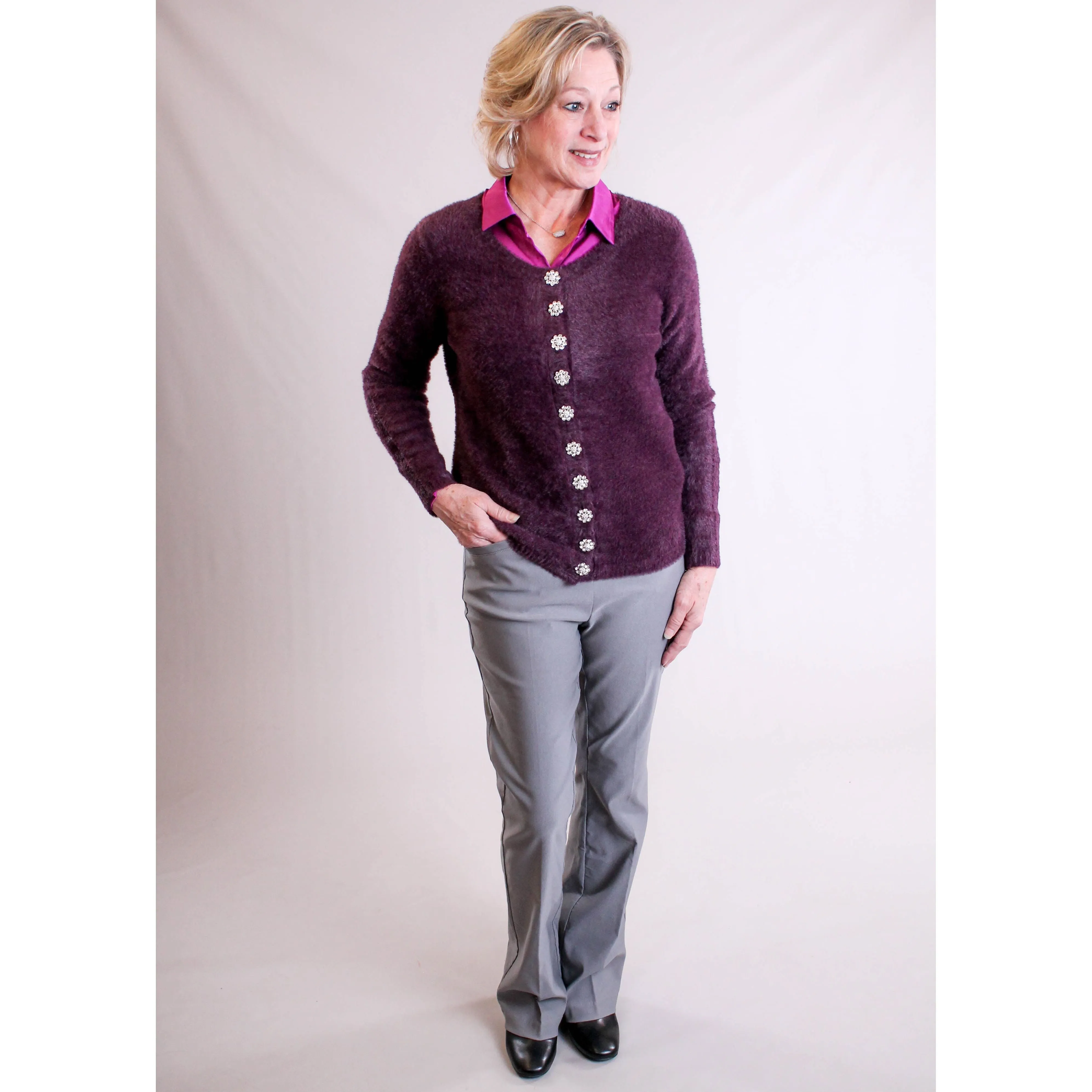 Tribal Sportswear Sweater Cardigan with Fancy Buttons