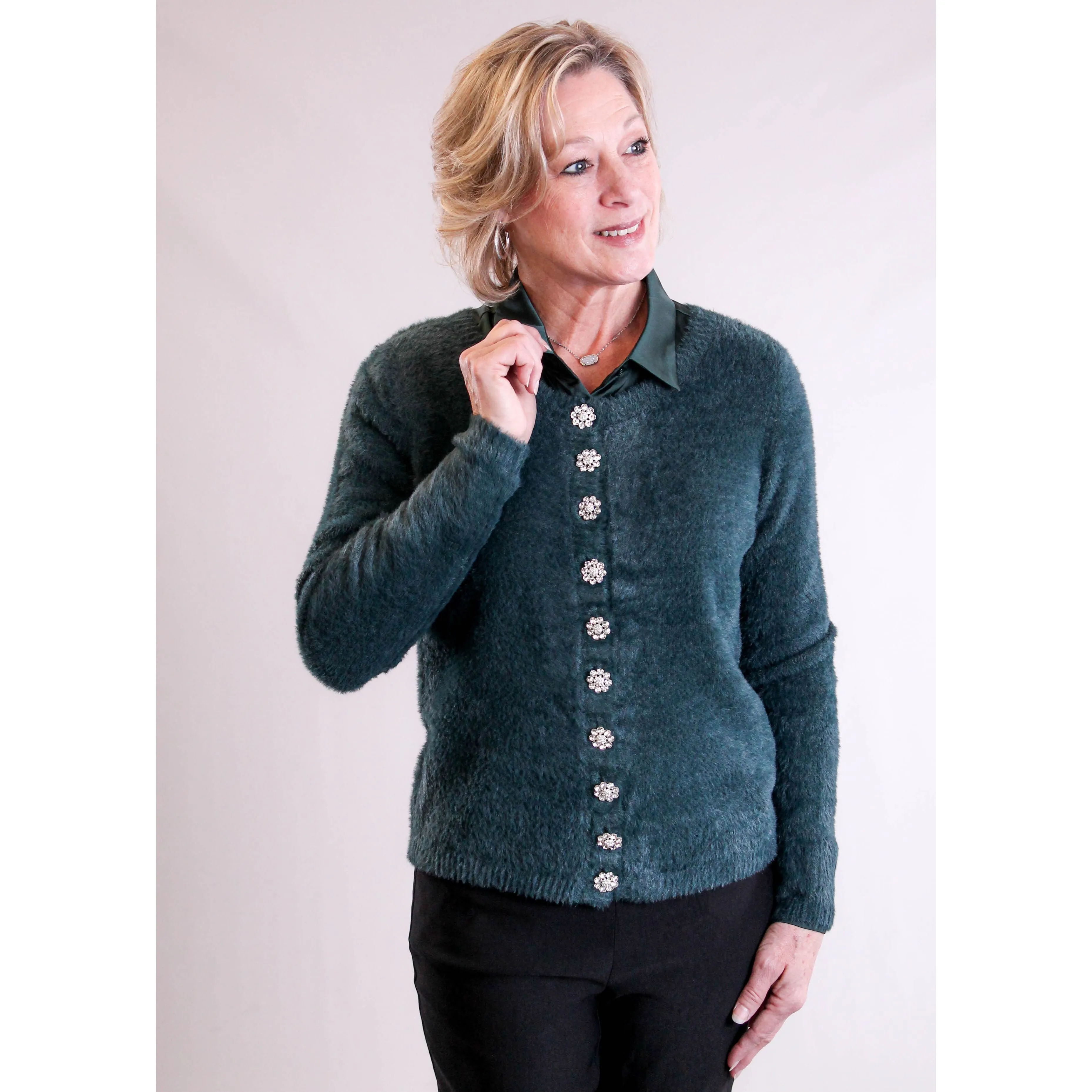 Tribal Sportswear Sweater Cardigan with Fancy Buttons