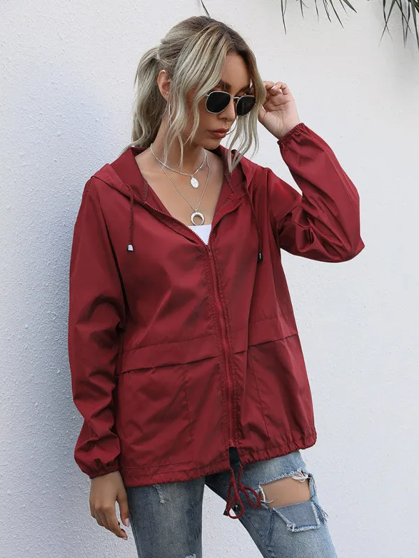 Wenkouban-Winter outfits ideas New women's zipper hoodie lightweight outdoor hiking raincoat jacket