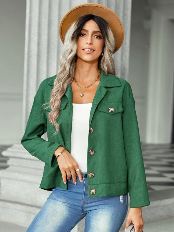 Wenkouban-Winter outfits ideas Women's fashion versatile jacket corduroy jacket