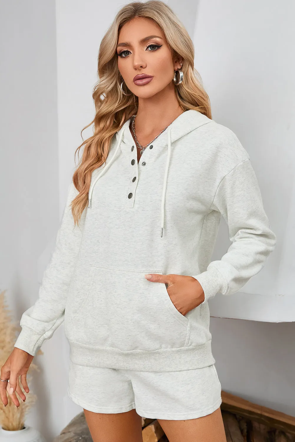 Women 2 Piece Sweatsuit Lounge Sets Oversized Hoodie Sweatshirt Shorts Tracksuit Set