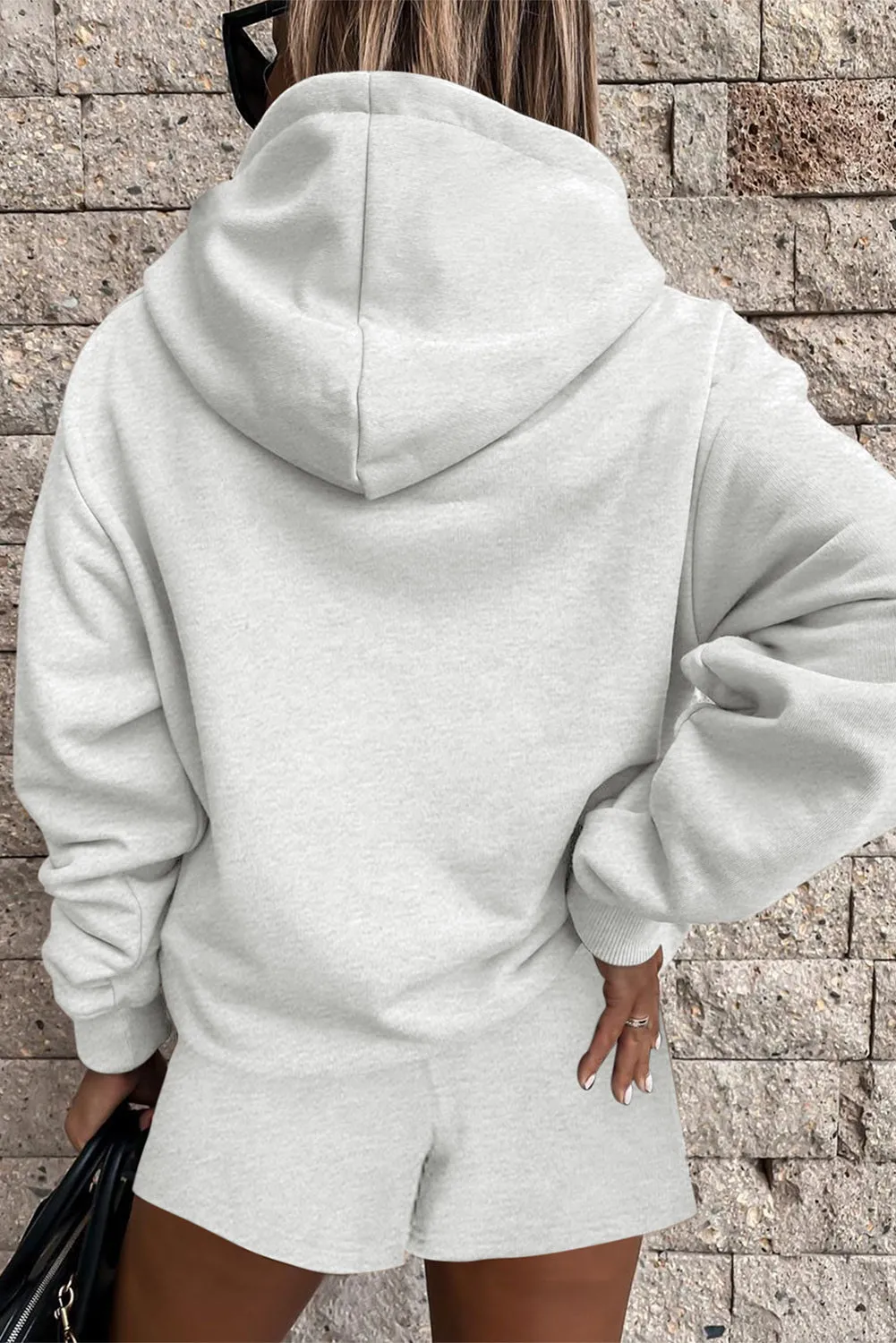 Women 2 Piece Sweatsuit Lounge Sets Oversized Hoodie Sweatshirt Shorts Tracksuit Set