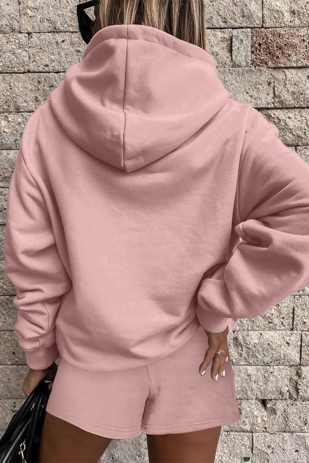 Women 2 Piece Sweatsuit Lounge Sets Oversized Hoodie Sweatshirt Shorts Tracksuit Set