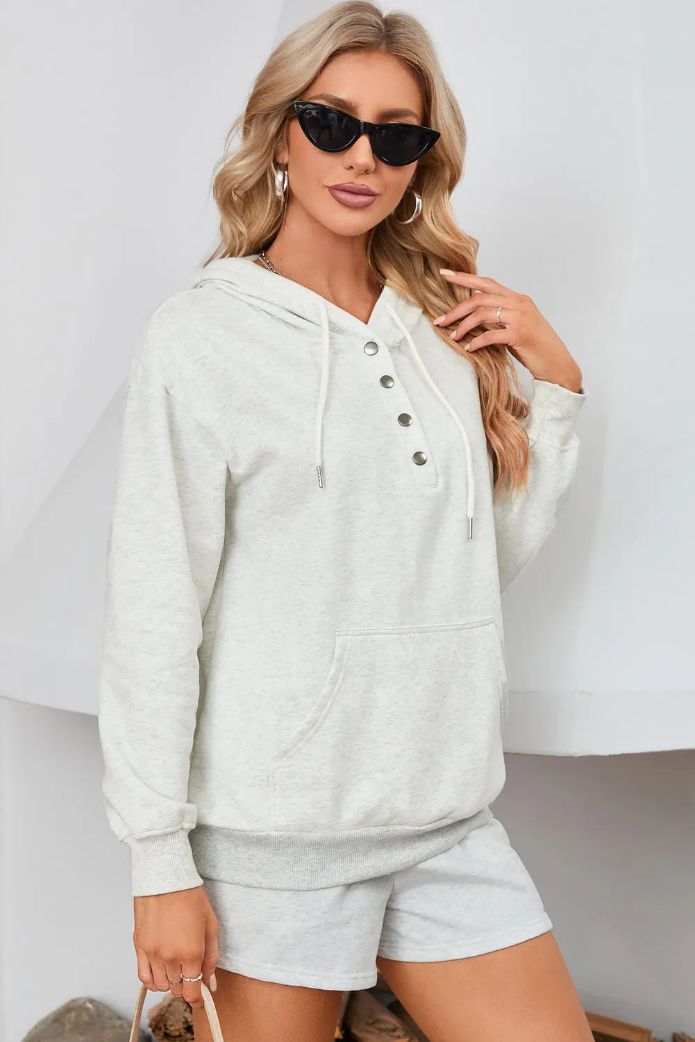 Women 2 Piece Sweatsuit Lounge Sets Oversized Hoodie Sweatshirt Shorts Tracksuit Set